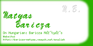 matyas baricza business card